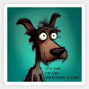 Funny dog cartoon illustration for the dog lover Sticker